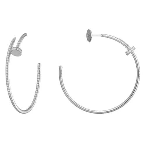 Replica Cartier Juste Un Clou Earring 18K White Gold With Diamonds N8515008