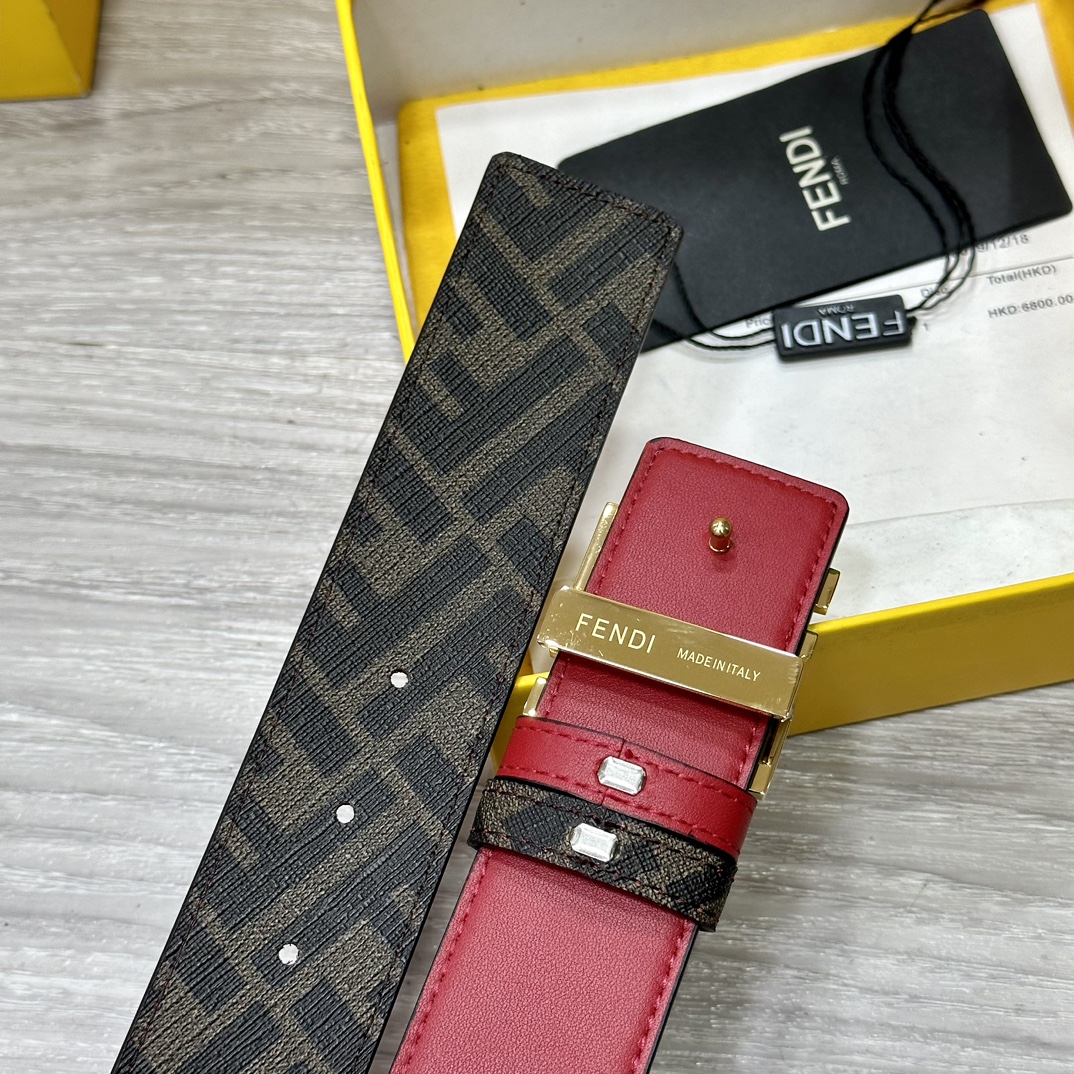 Fendi Leather Belts 1:1 Mirror Version
