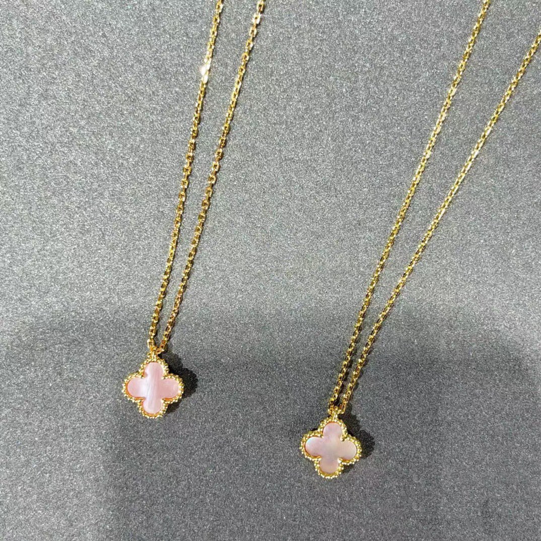Van Cleef & Arpels Pink Clover Necklace, Sweet Alhambra pendant