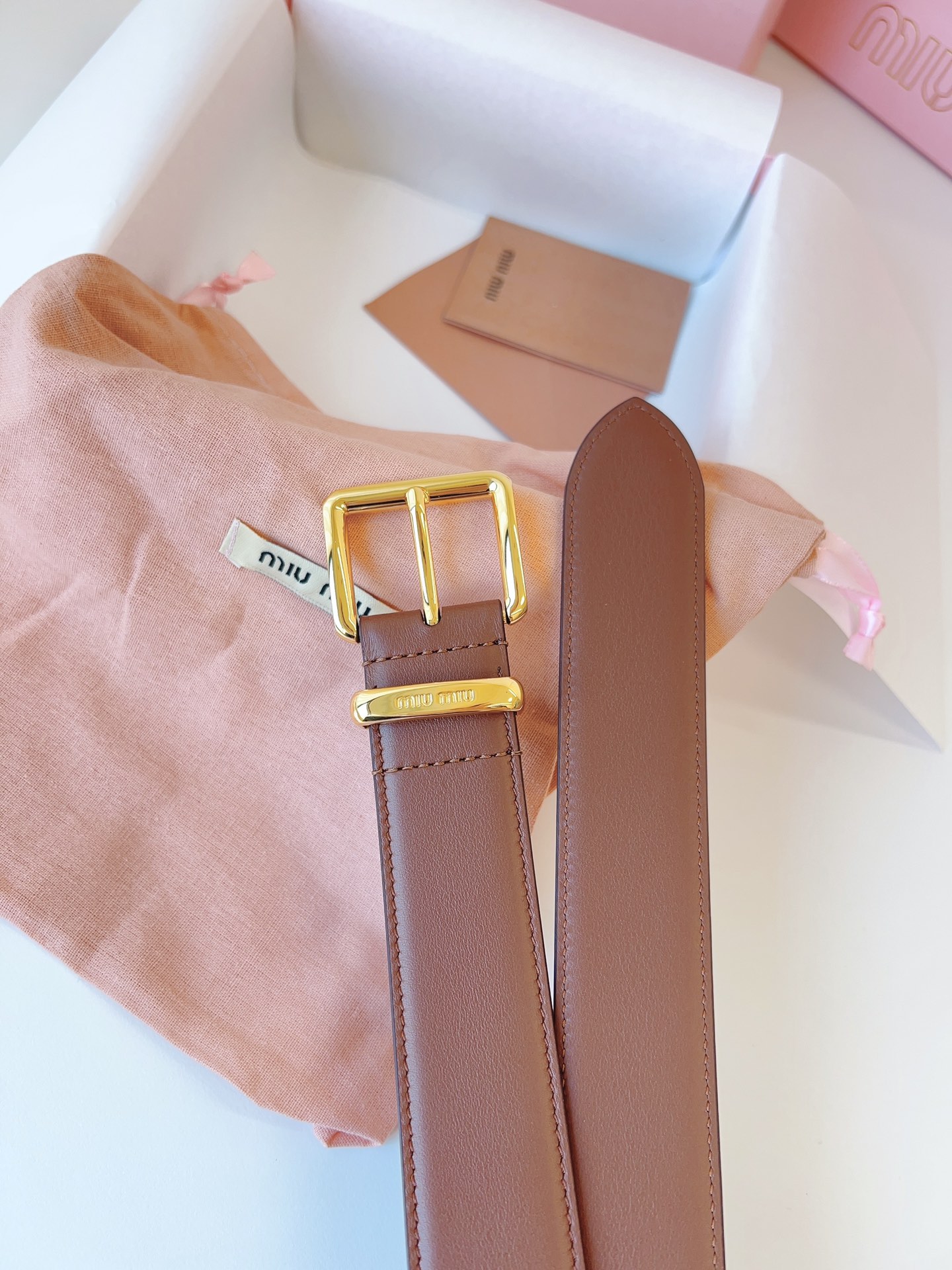 MiuMiu Leather Belts 1:1 Mirror Version