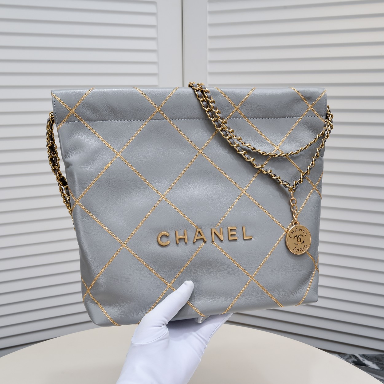 Chanel 22 Bag Pearl Bag Golden Thread Shoulder Bag Handbag