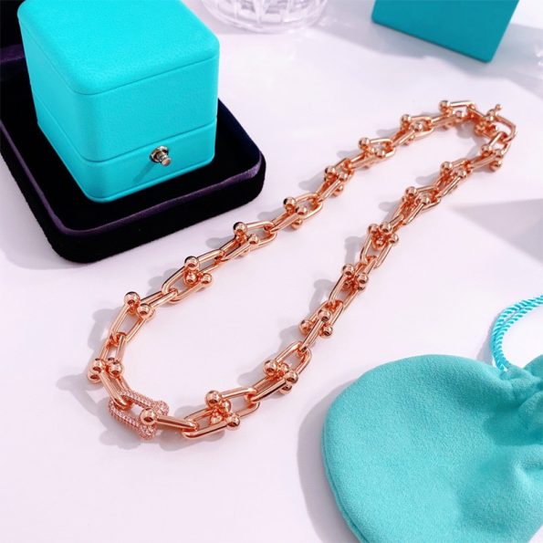 Tiffany Necklace Replica, HardWare Necklace with Diamonds