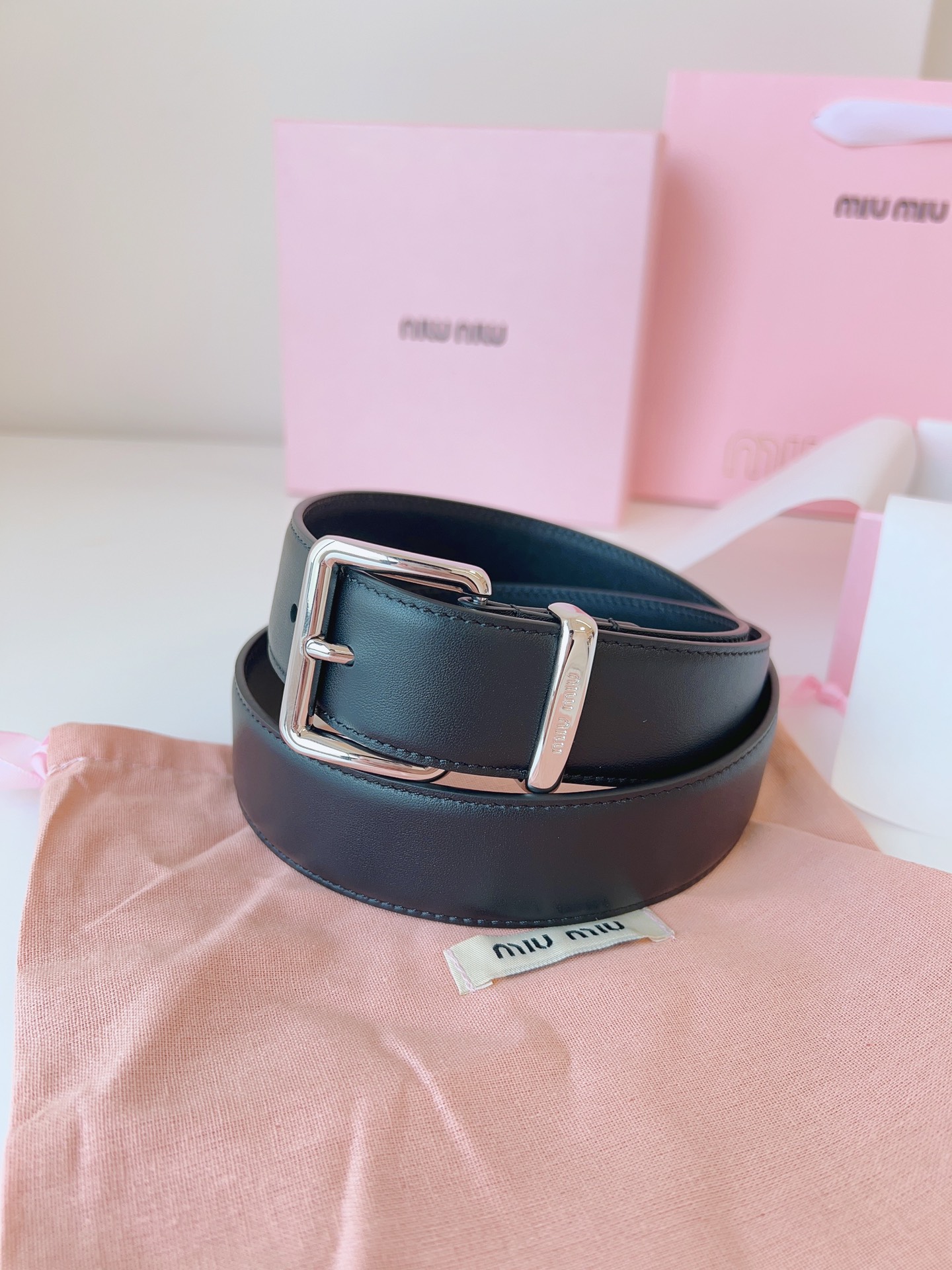 MiuMiu Leather Belts 1:1 Mirror Version