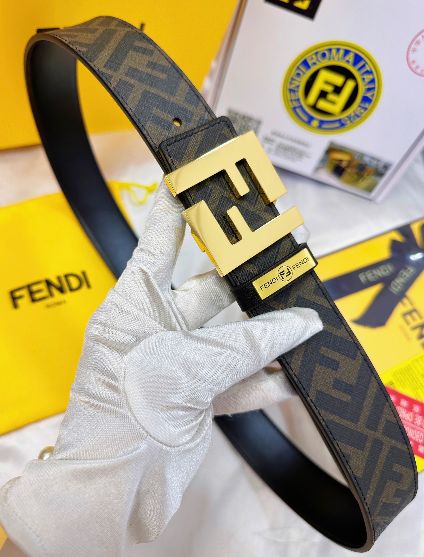 Fendi Leather Belts 1:1 Mirror Version