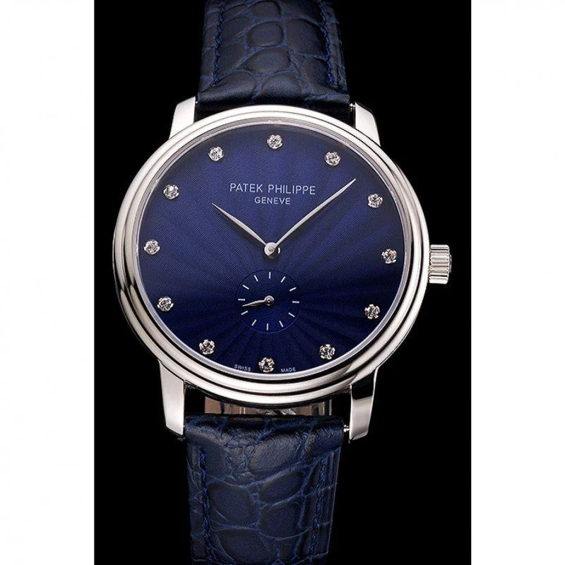Calatrava Blue Guilloche Dial Blue 41 mm, Stainless Steel