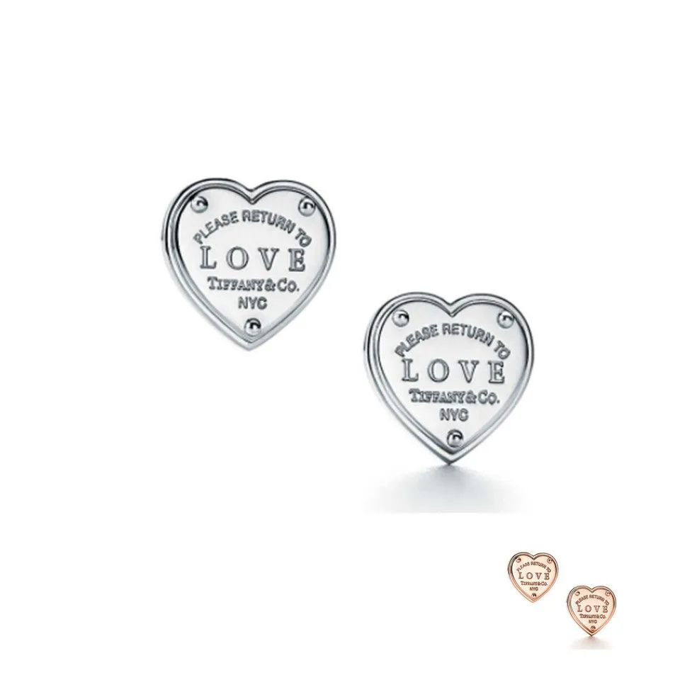 Wholesale Tiffany Heart Love Earrings Diamonds Latest  Women Fine Jewelry