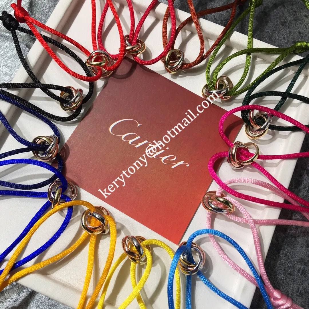 Fake Cartier Trinity Rope Bracelet White Gold/Yellow God/Rose Gold Celebrity Same Christmas