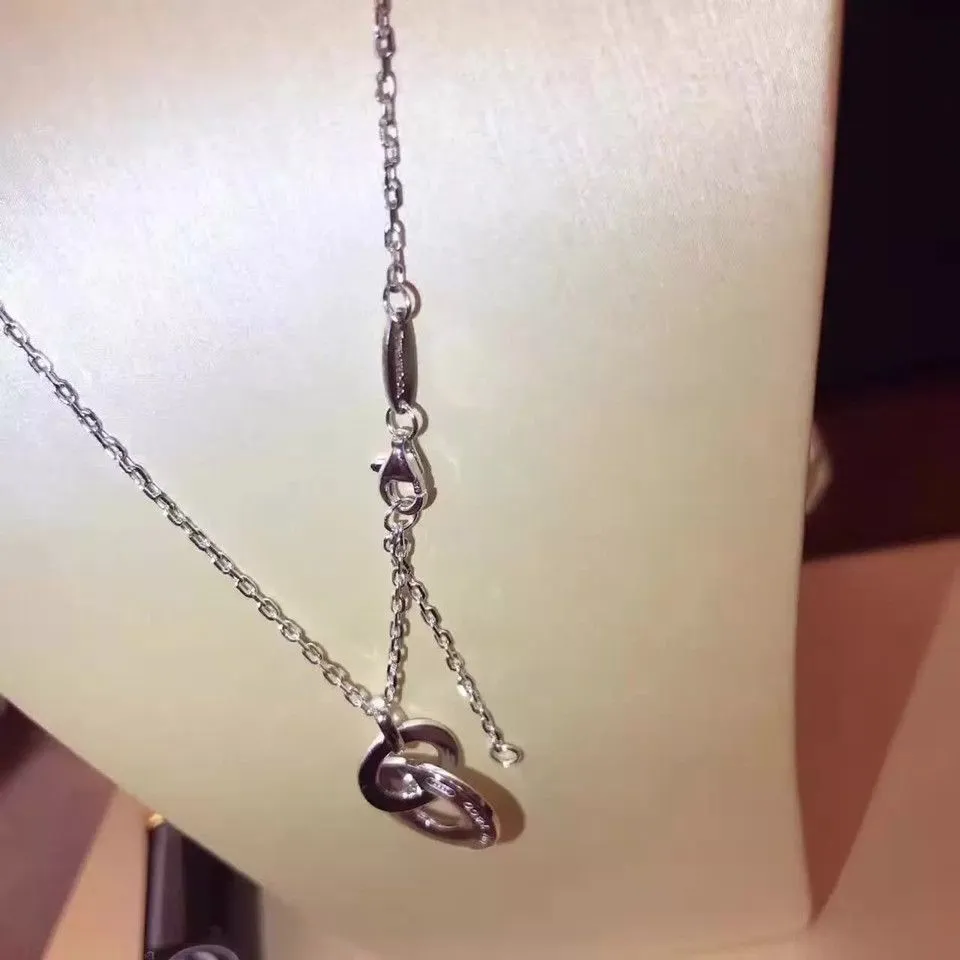 Tiffany 1837 Copy Double Interlocking Drop Pendant Necklace Latest Design Women 37359572