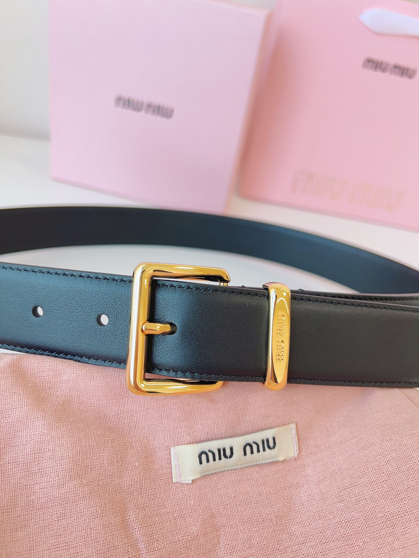 MiuMiu Leather Belts 1:1 Mirror Version