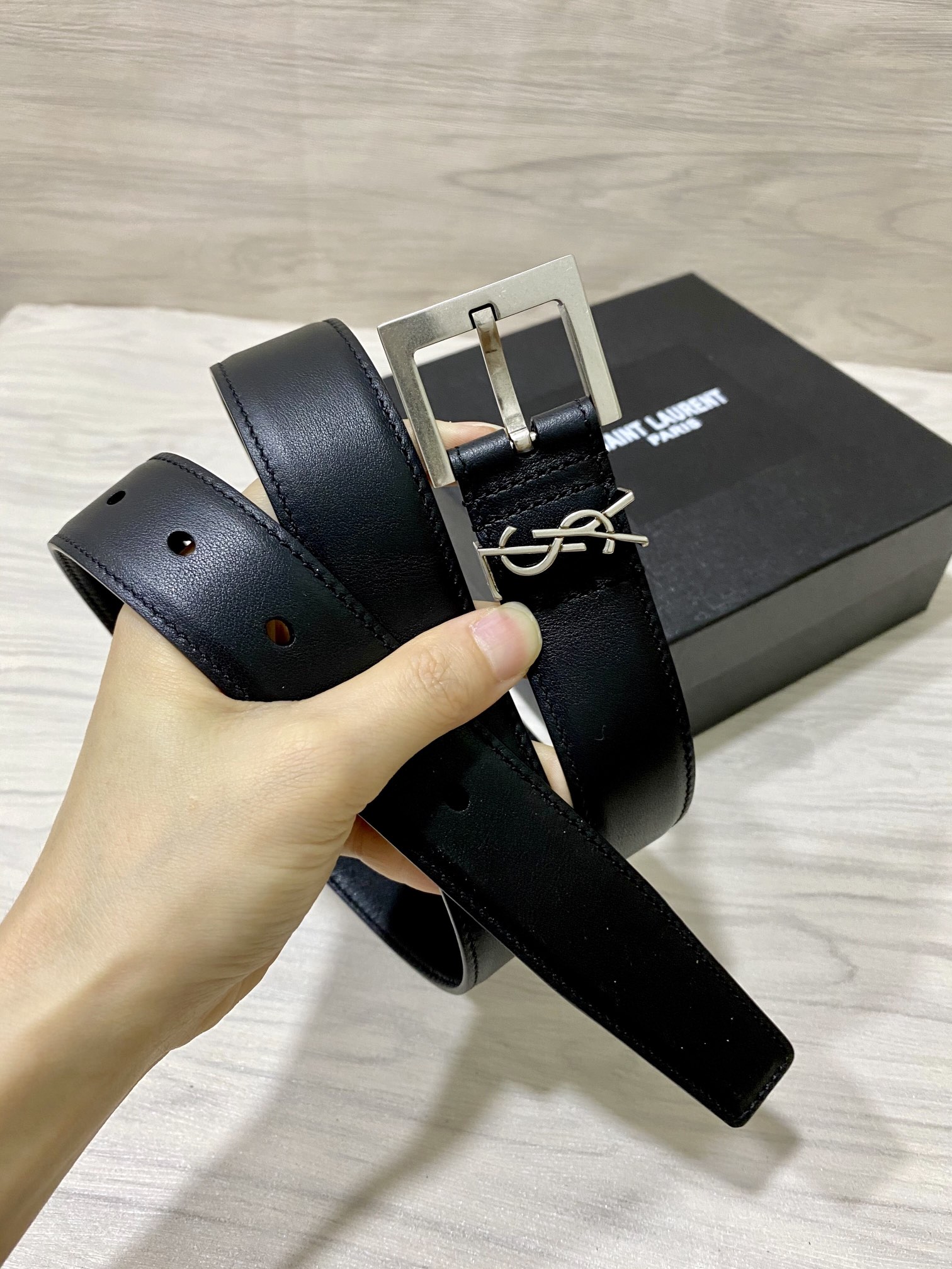 YSL Saint Laurent Leather Belts 1:1 Mirror Version