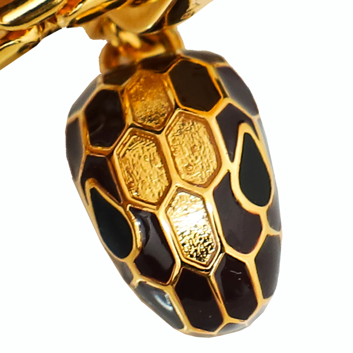 Bvlgari Metallic Chocolate Serpenti Forever Braided Chain Bracelet