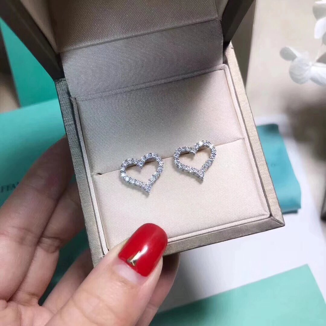 Tiffany Diamond Heart Earrings