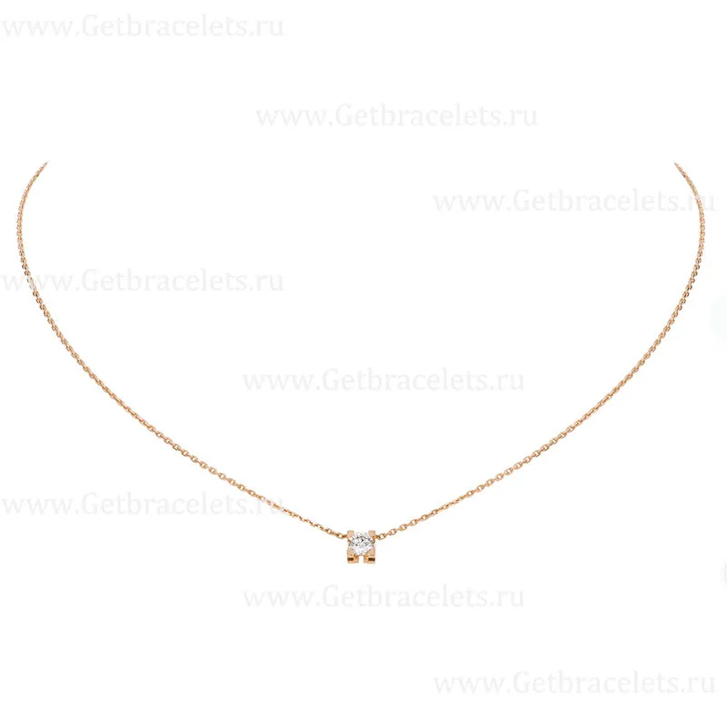 Replica C DE Cartier Necklace Rose Gold with Diamons N7413300