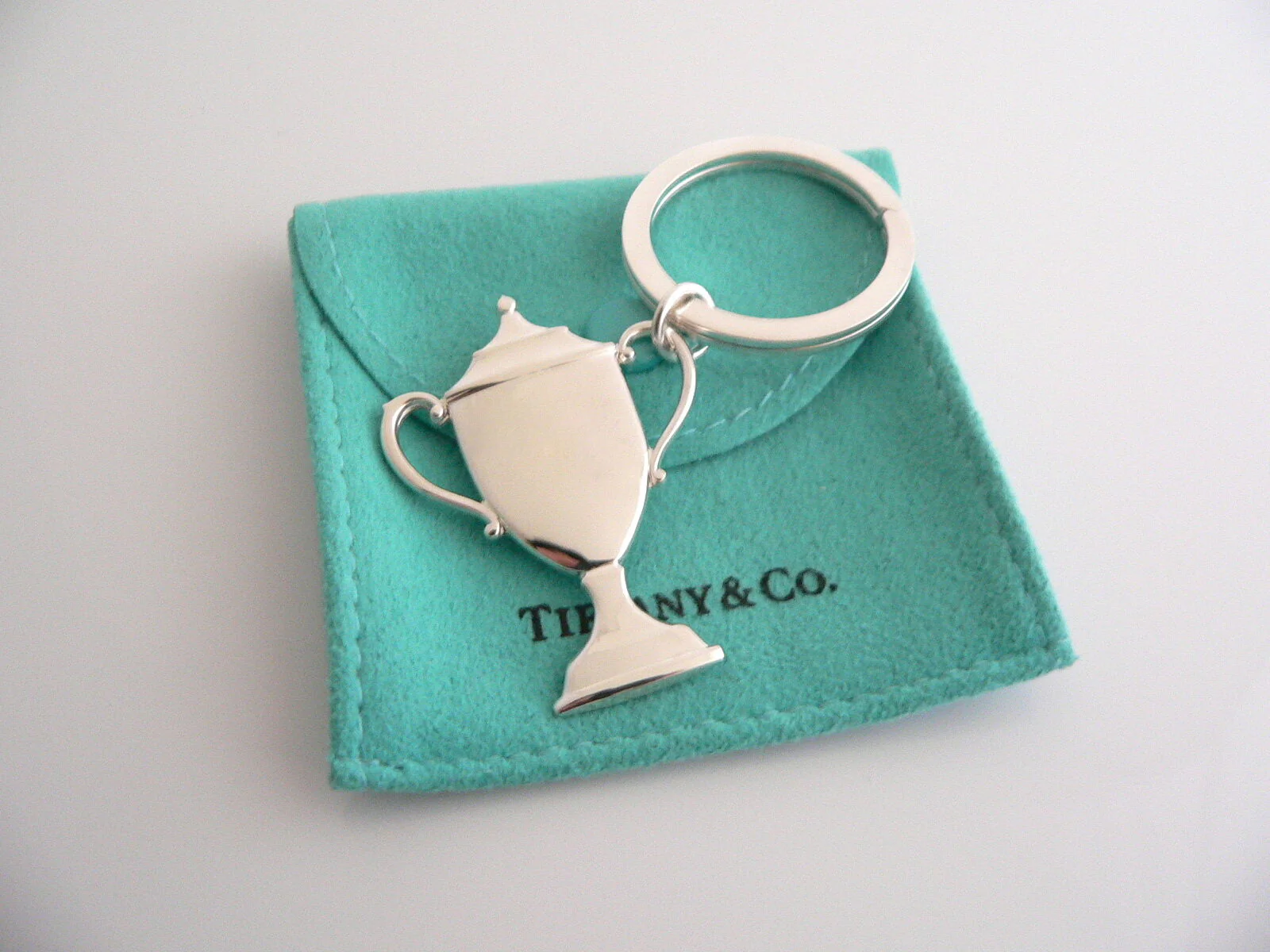Tiffany & Co Silver Trophy Key Ring Key Chain Keychain Winner Award Gift Love
