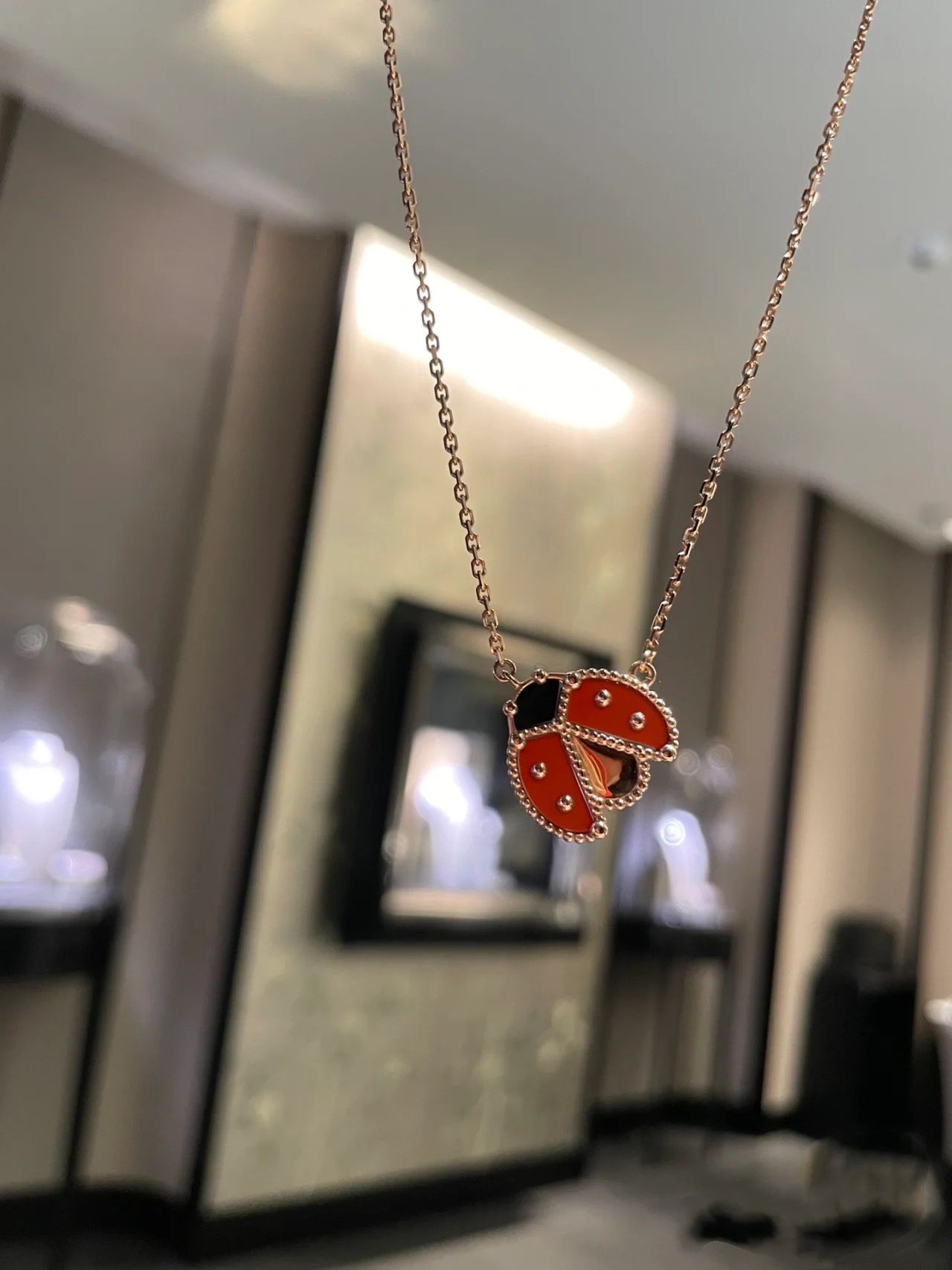 Van Cleef & Arpels Lucky Spring pendant, open wings ladybug