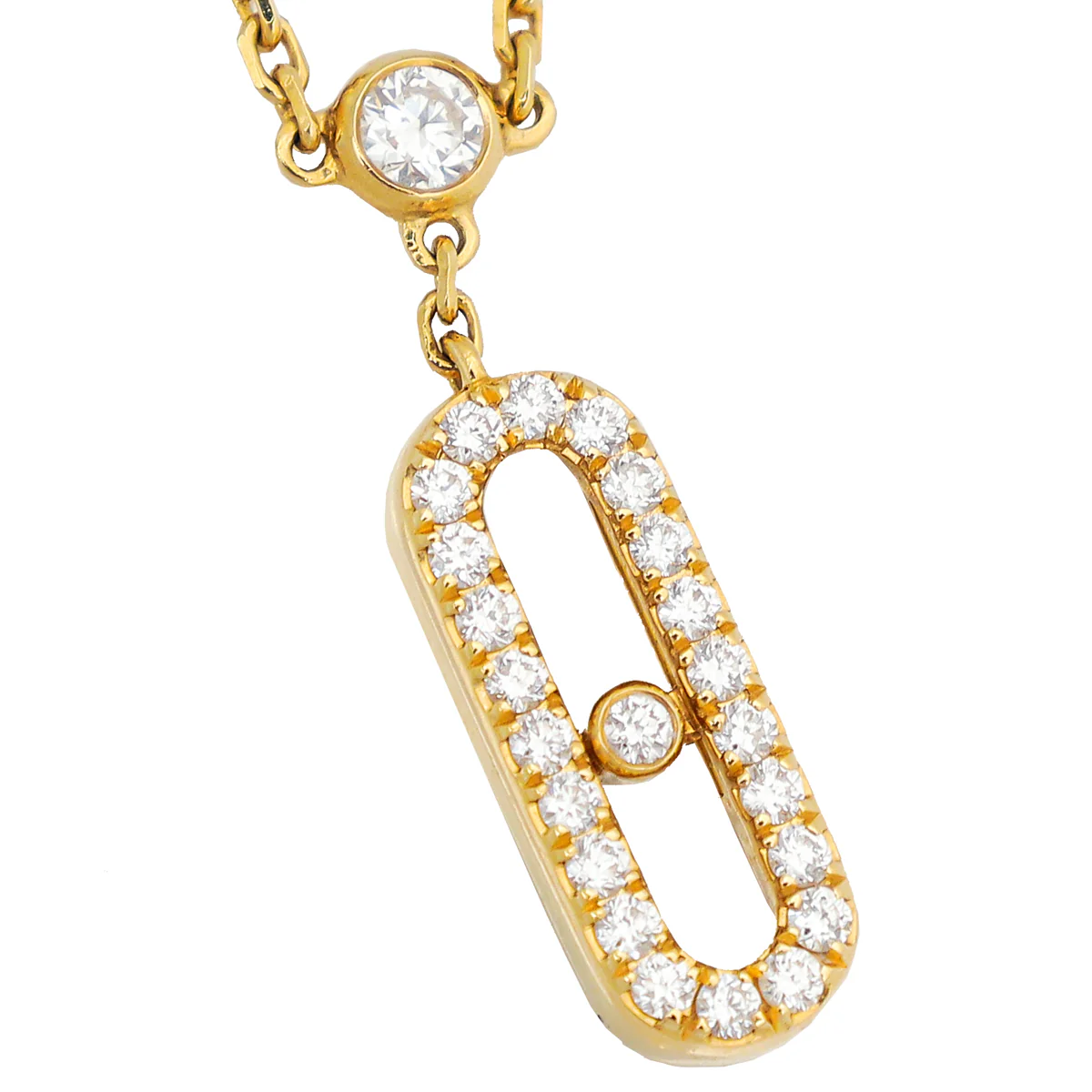 Messika 18K Yellow Gold Diamond Move Uno 2 Row Necklace