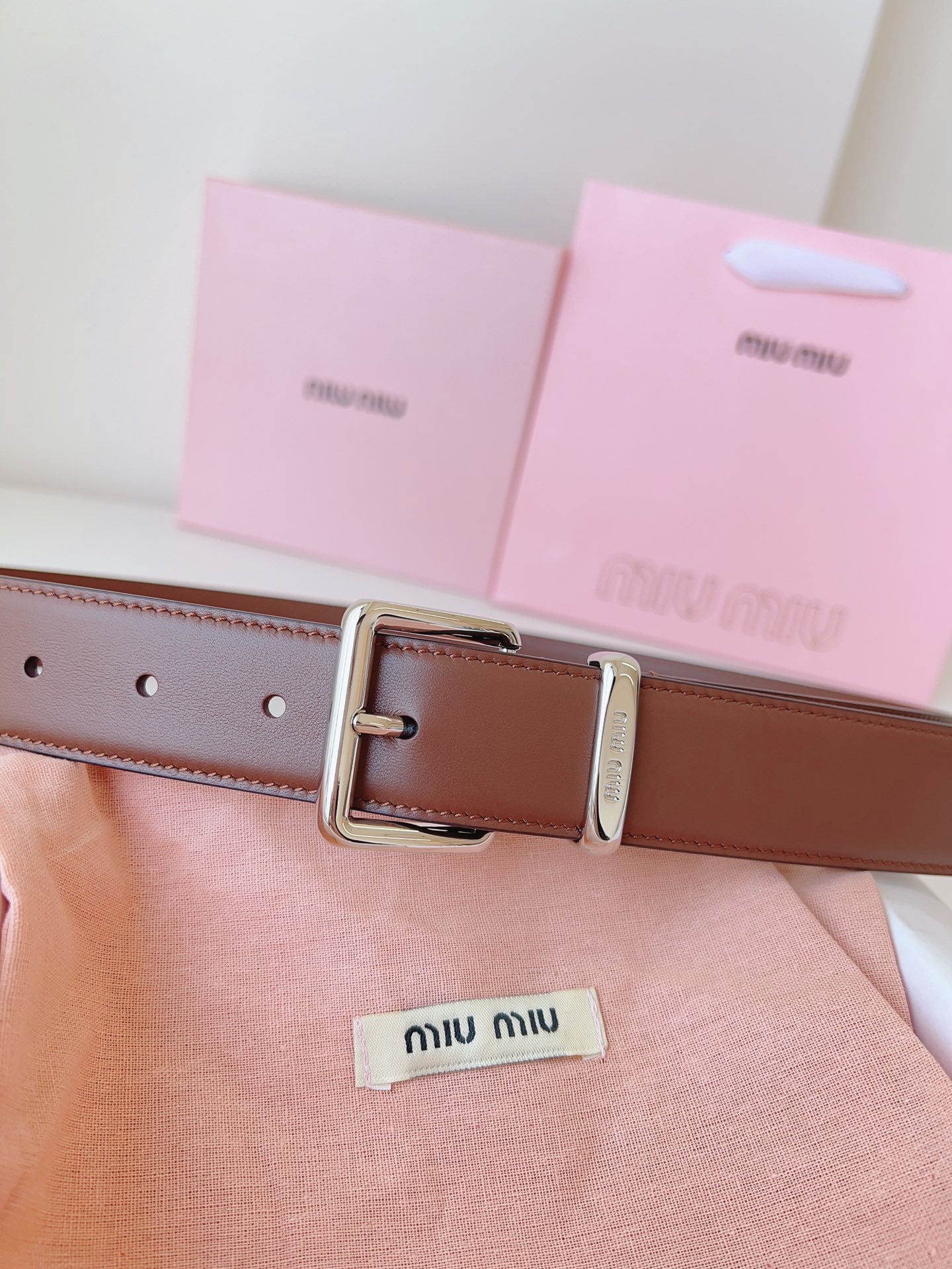 MiuMiu Leather Belts 1:1 Mirror Version