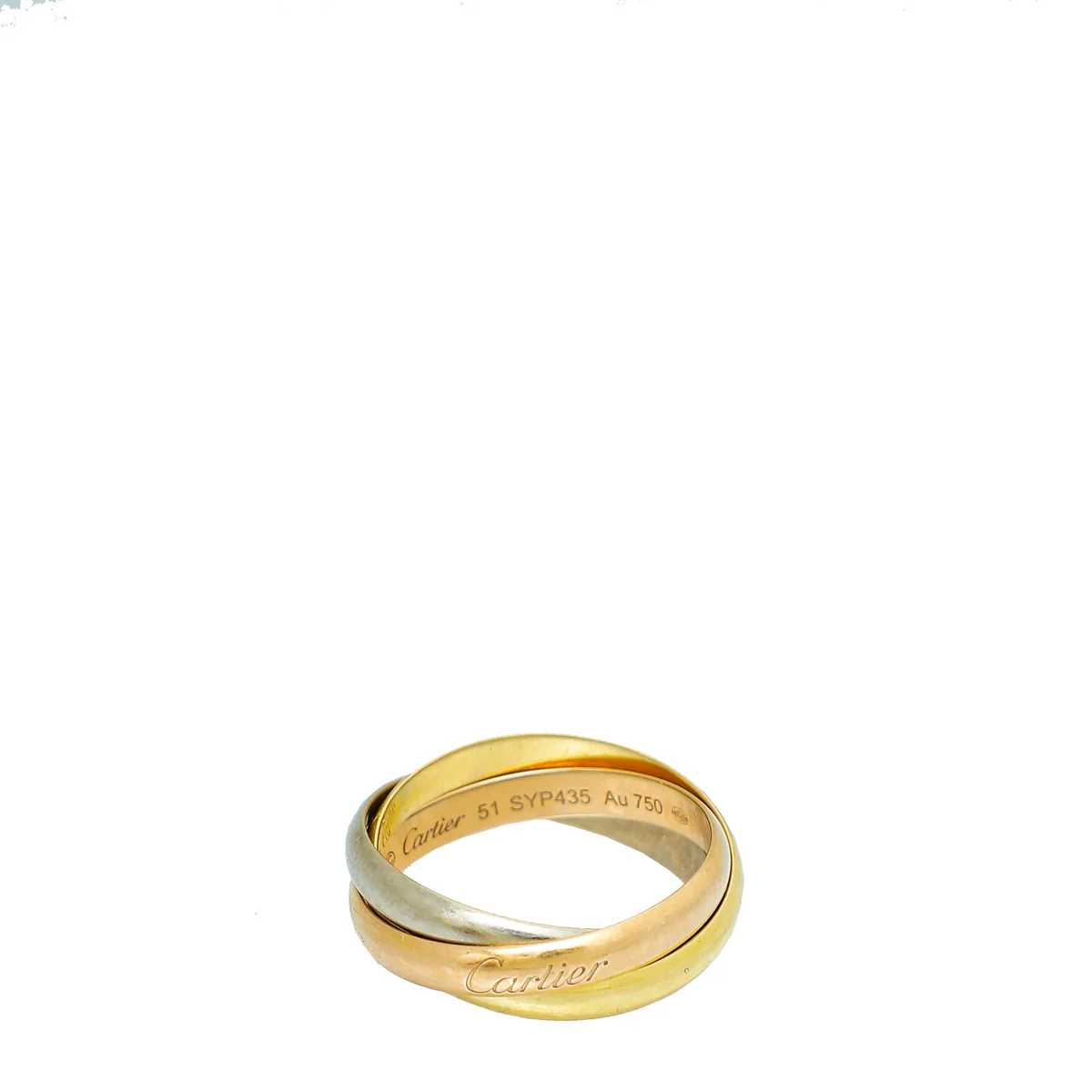 Cartier 18K Trinity Gold Small Model Ring 51