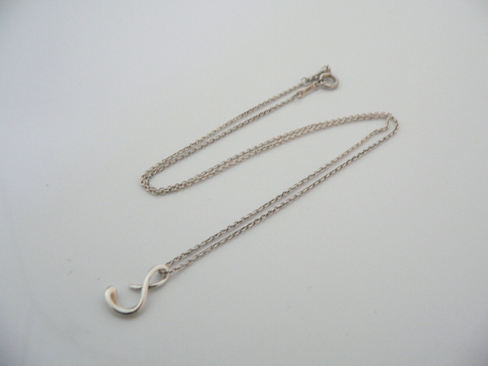 Tiffany & Co Silver Peretti Alphabet S Necklace Pendant Chain Personal Gift Love