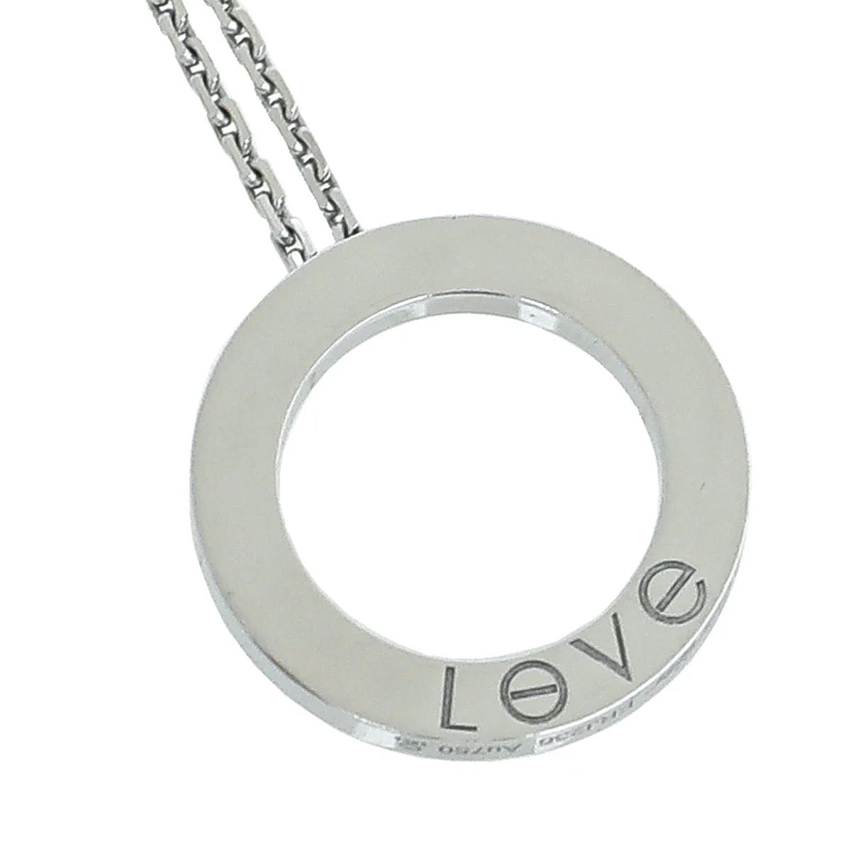 Cartier 18K White Gold 3 diamond Love Necklace