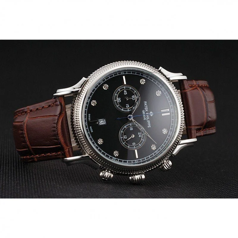 Chronograph Black Dial With Diamonds 40 mm, Stainless Steel