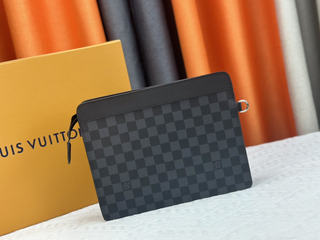 Louis Vuitton Pochette Jour Monogram Eclipse M82080 Clutch Bag Handbag