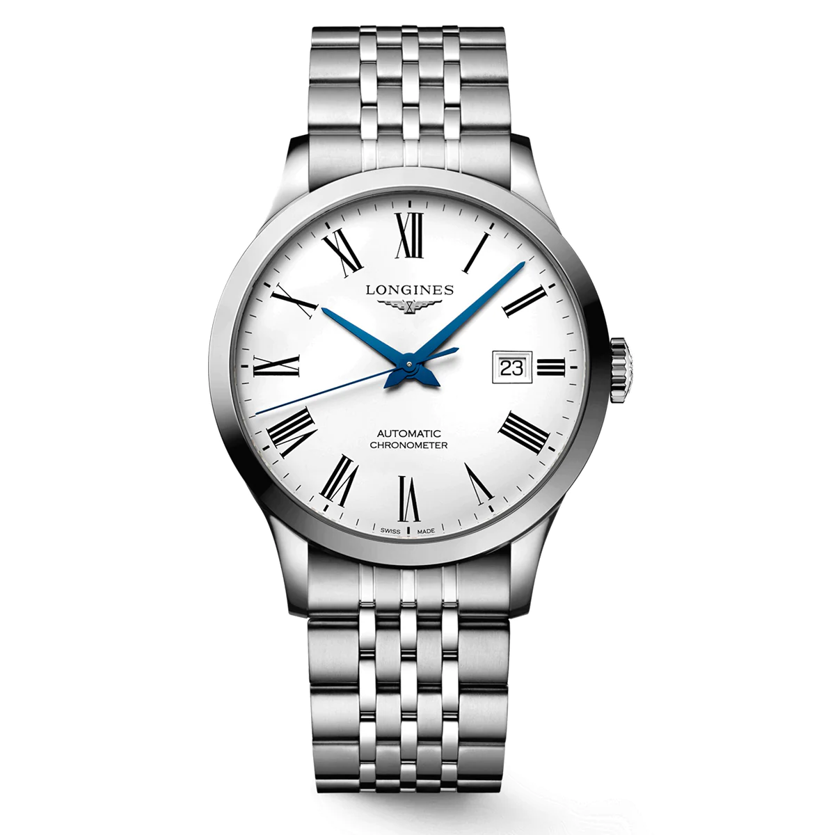 Record 40MM Automatic White Dial Stainless Steel Watch L28214116