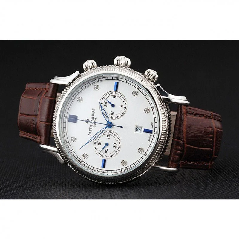 Chronograph White Dial With Diamonds 40 mm, Stainless Steel