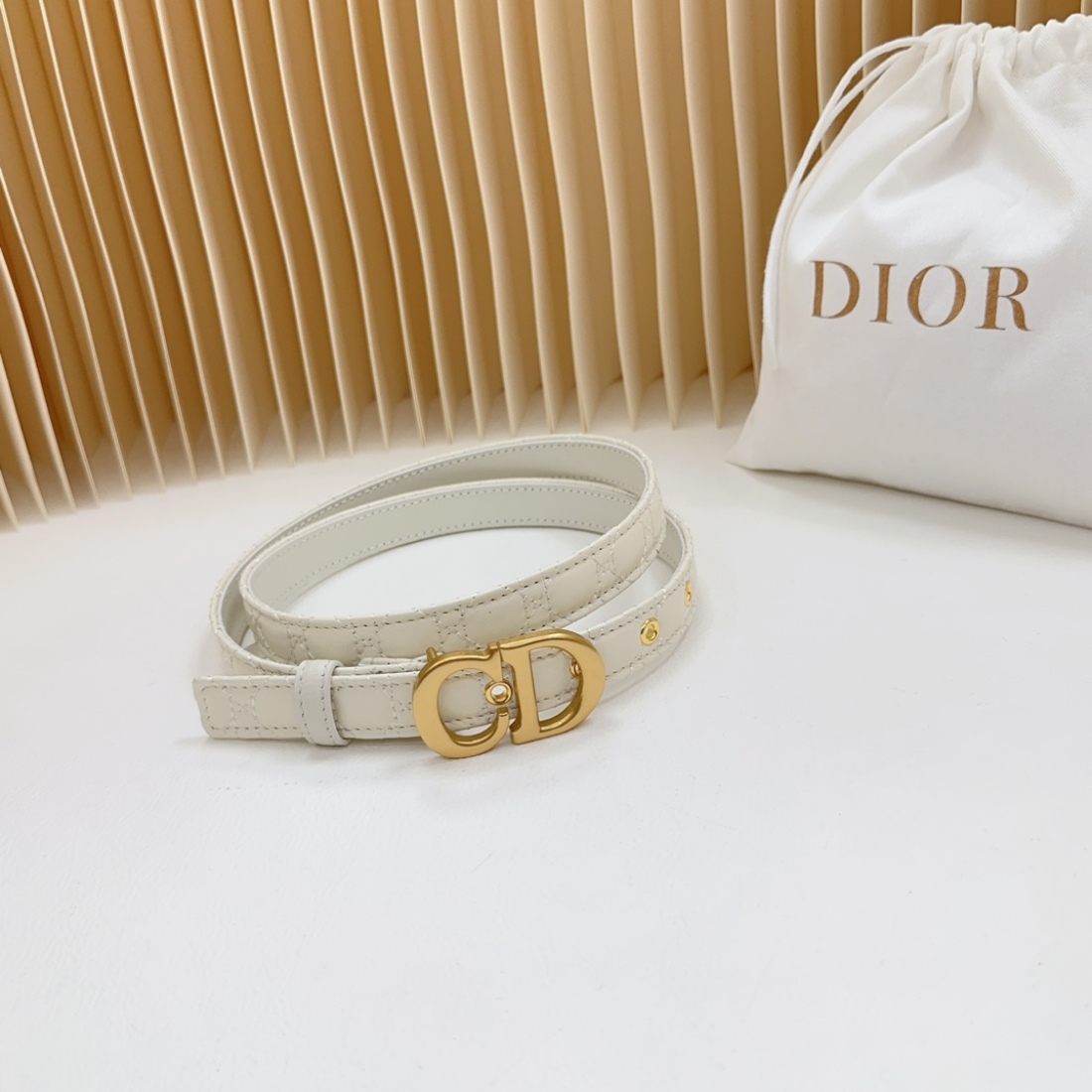 Dior double sided sheepskin with calf leather,  Women Belt 20MM