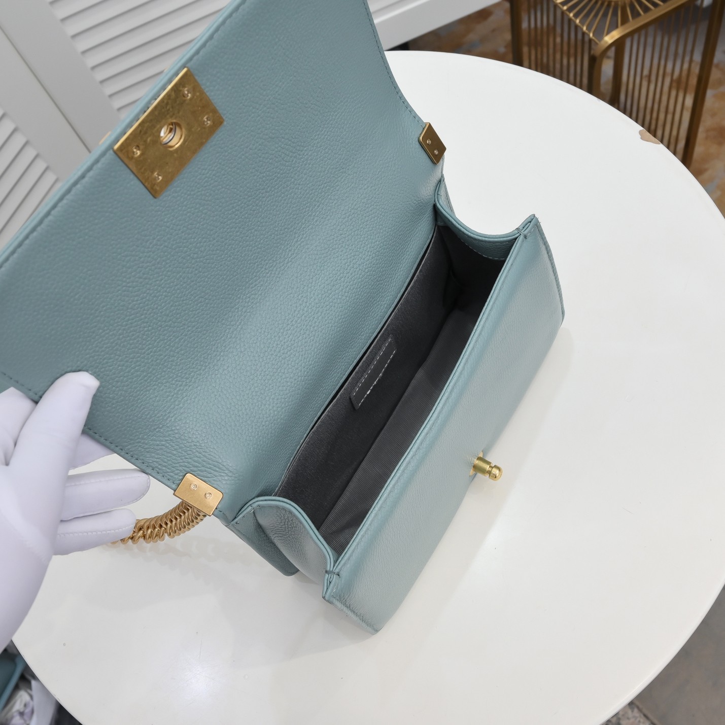 Chanel Leboy litchi or lychee pattern Shoulder Bag Handbag