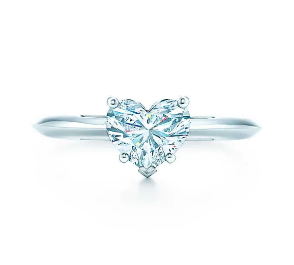 Top Tiffany Heart-shaped Crystal Ring Stylish Style Best Gift
