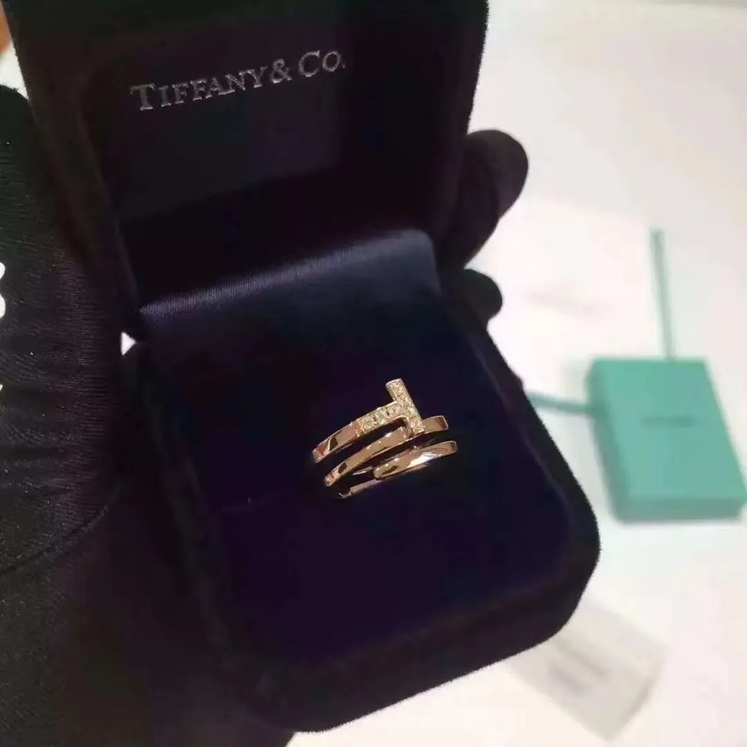 Tiffany Unique Model Tiffany T Rose Gold Square Wrap Ring Luxury Replicated