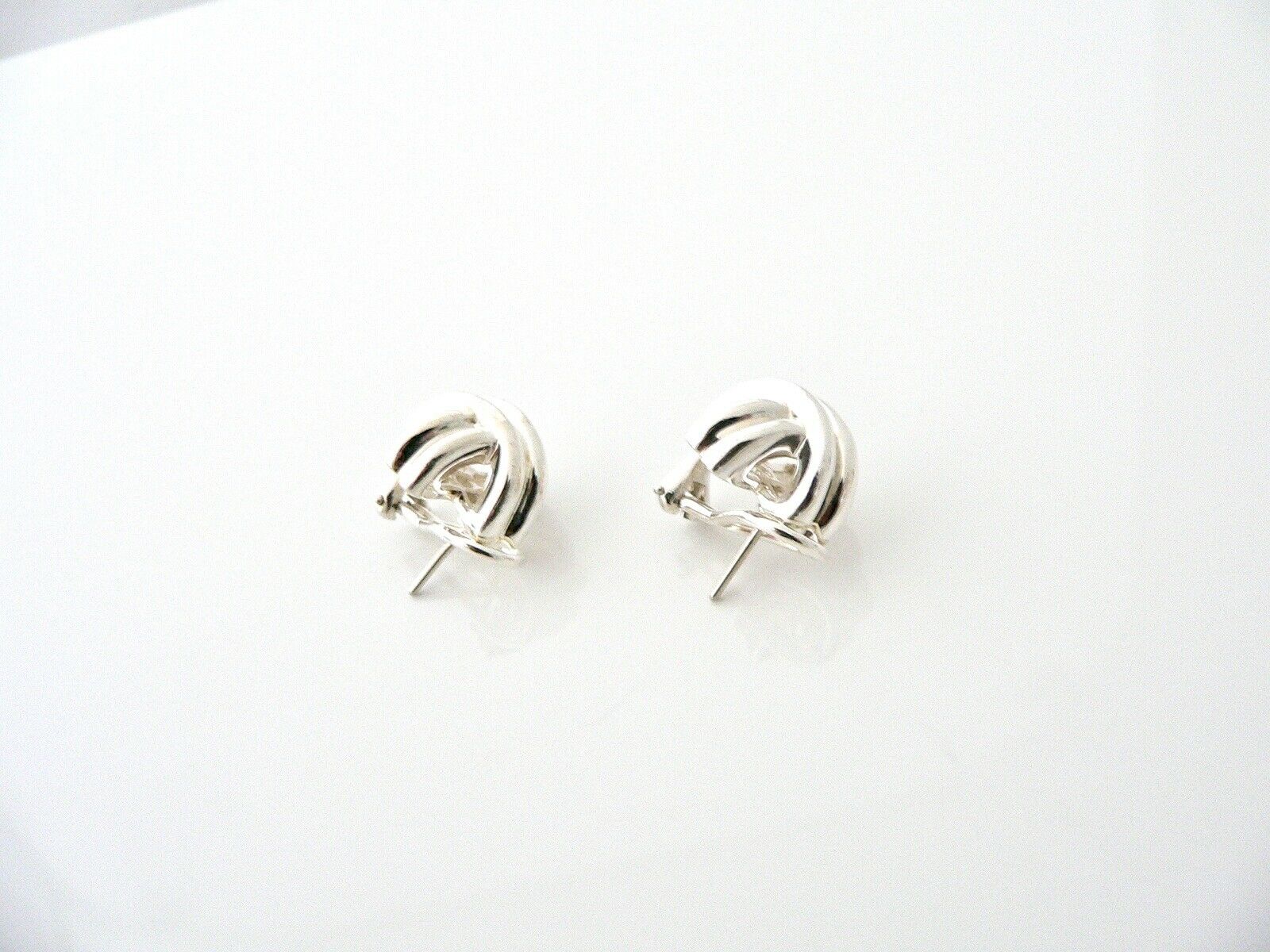 Tiffany & Co Silver Signature X Pierced Earrings Omega Rare Gift Love Statement
