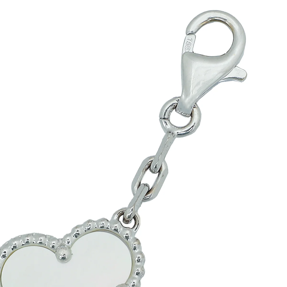 Van Cleef & Arpels 18K White Gold MOP Vintage Alhambra 5 Motif Bracelet