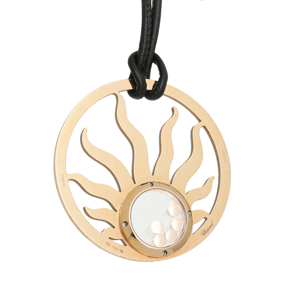 Chopard 18K Yellow Gold Diamond Happy Sun Cord Necklace