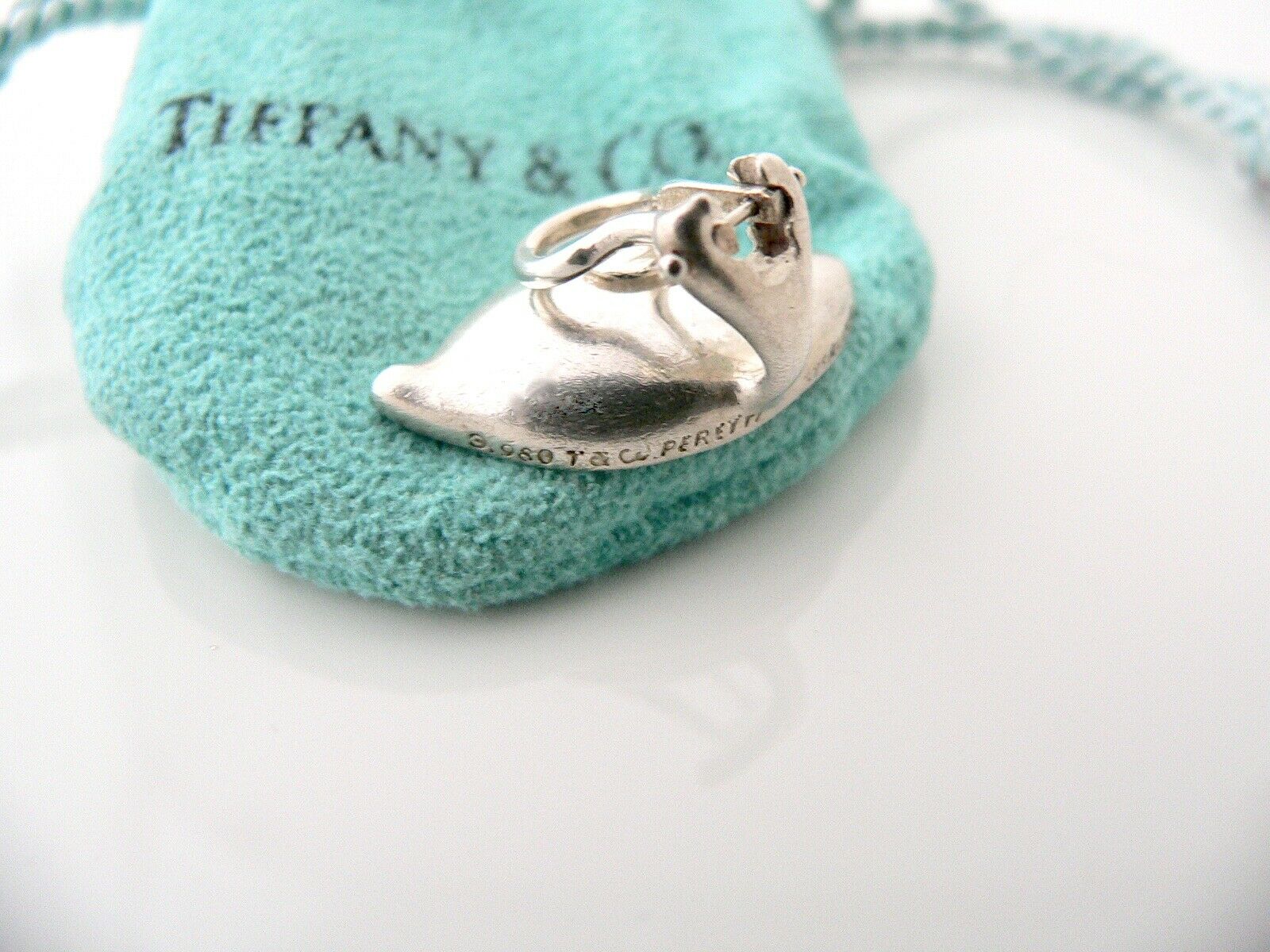 Tiffany & Co Leaf Earrings Nature Clip On Studs Silver Gift Pouch Peretti Love