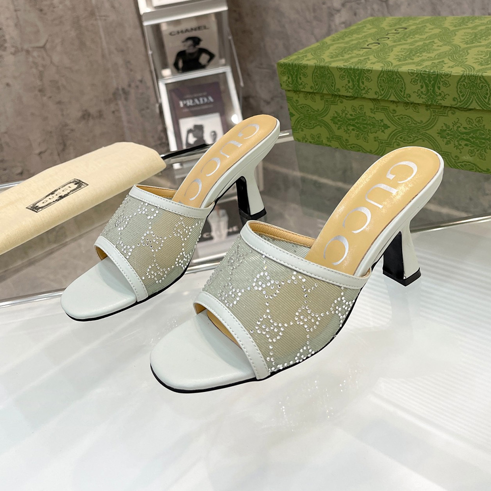 Gucci Mesh High heel Sandals Slide Sandal (Replica)