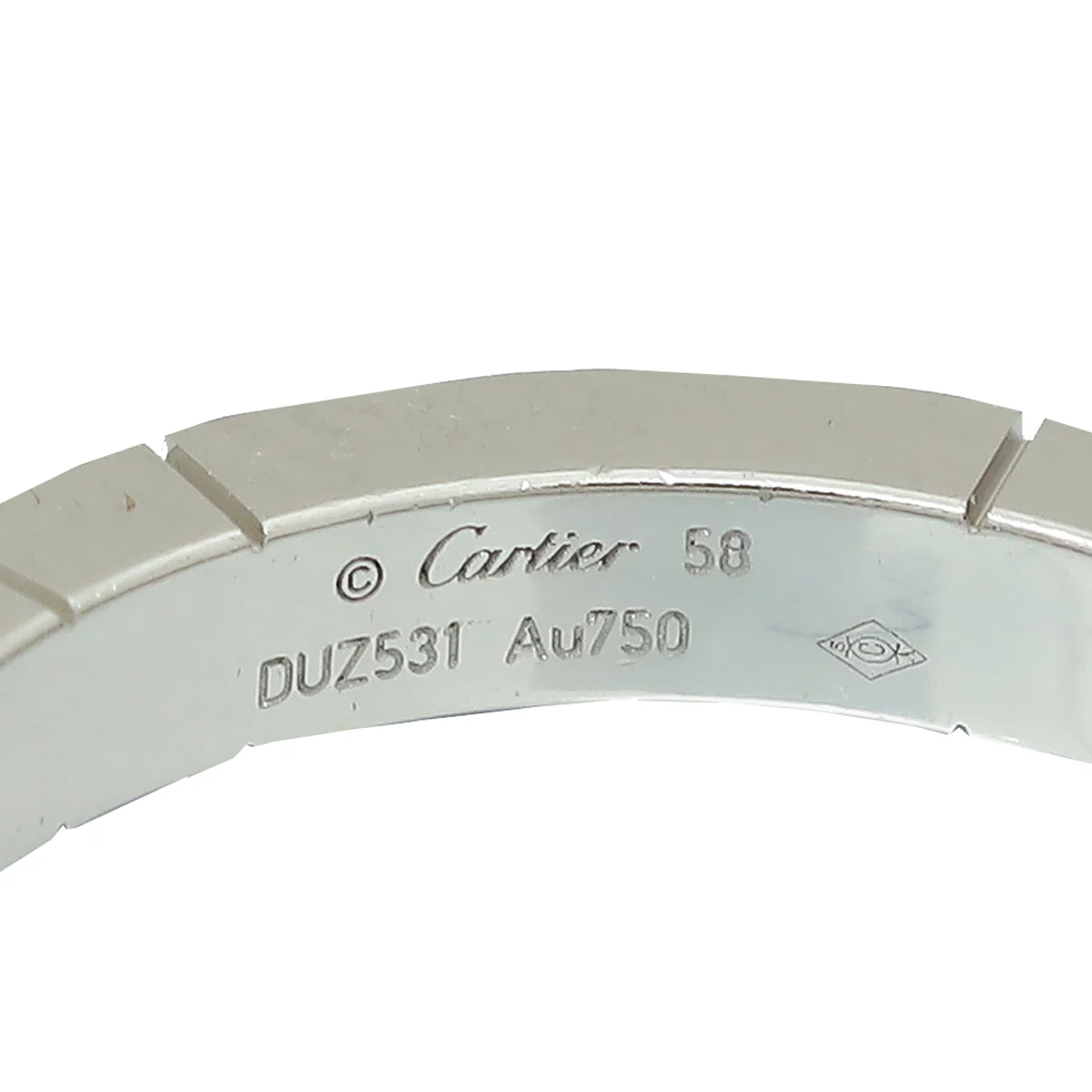 Cartier 18K White Gold Lanieres Band Ring 58