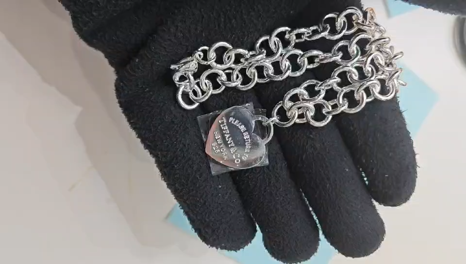 Fake Tiffany, Return to Tiffany Replica, Heart Tag Chain Link Necklace