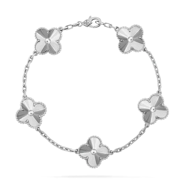 Van Cleef Bracelet Dupe, White Gold Clover Bracelet