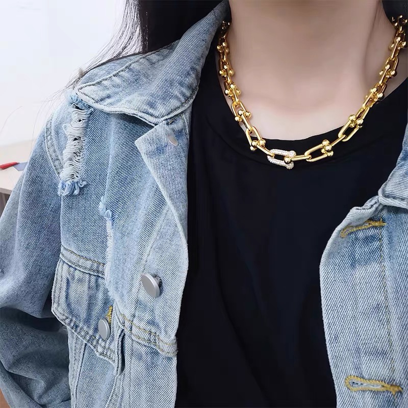 Fake Tiffany HardWear Necklace, Diamonds