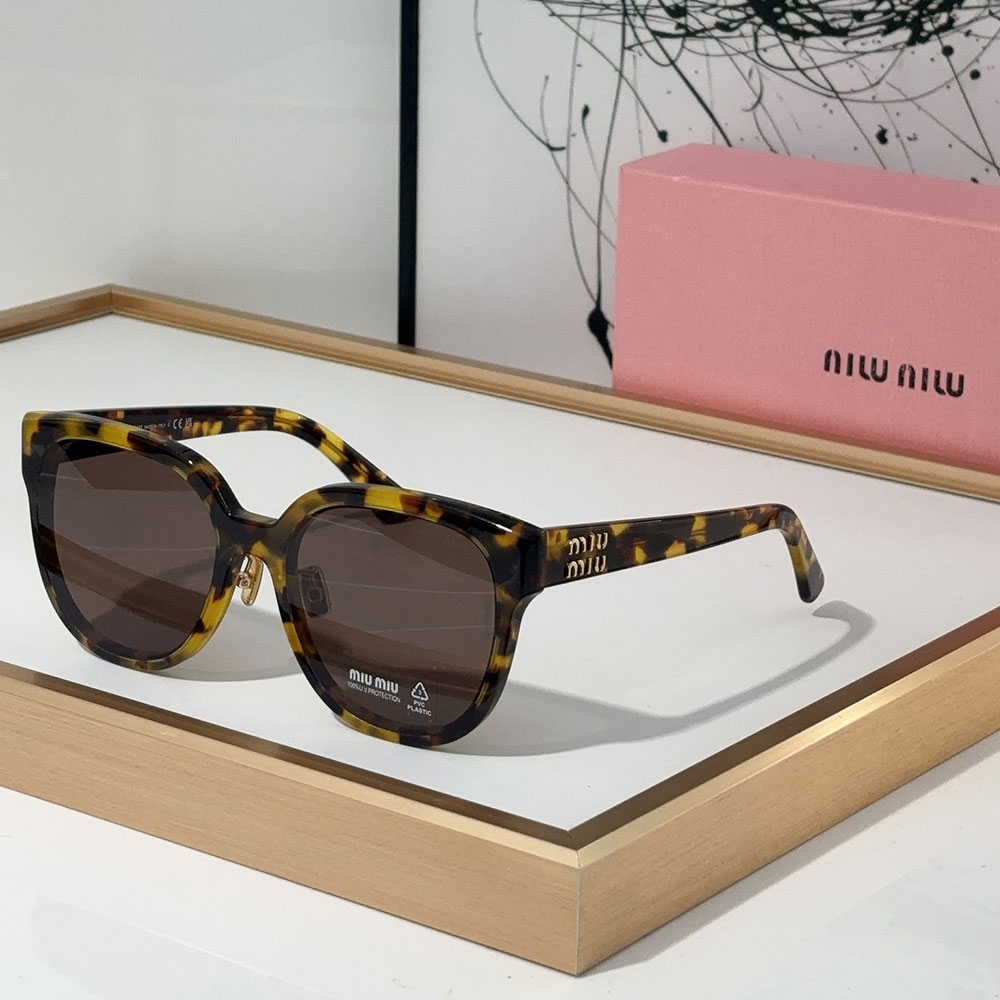 Miumiu  Mirror leg logo irregular shaped Sunglasses Top quality （Replica）