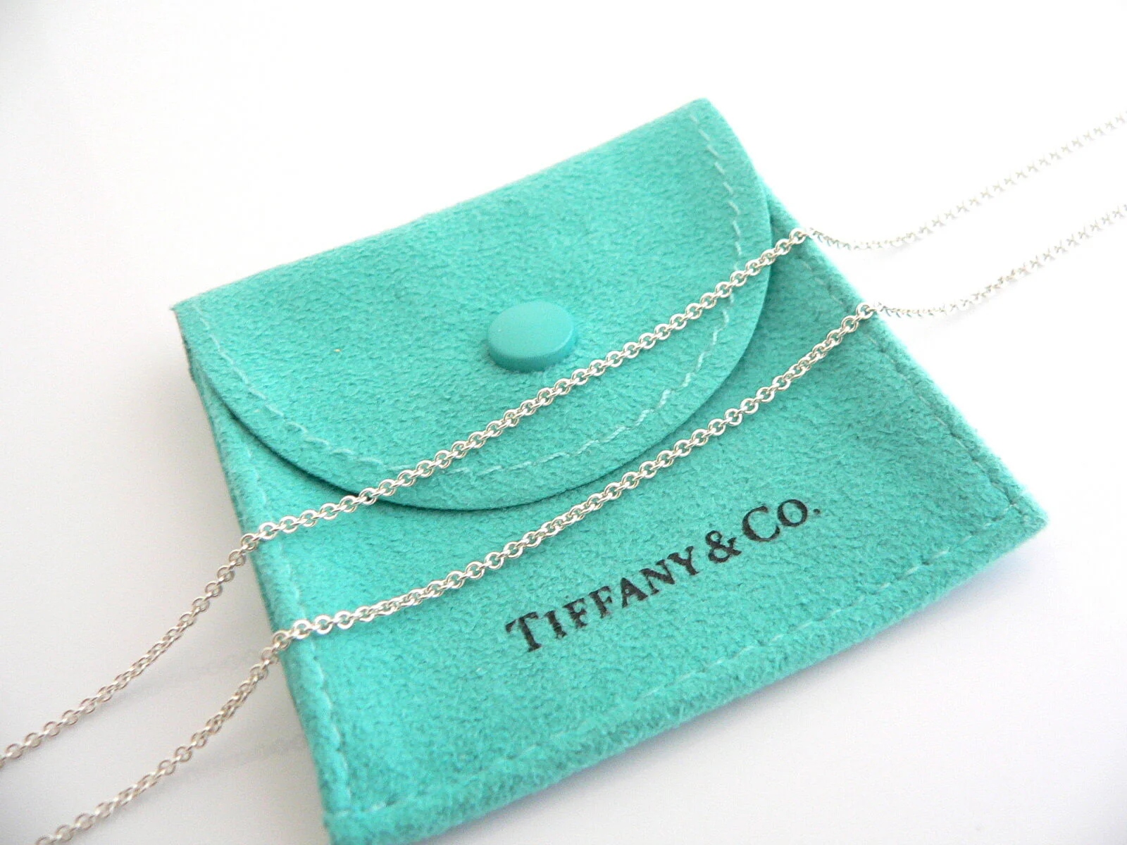 Tiffany & Co Silver 1837 Double Cross Necklace Pendant Charm 24 Inch Longer Chain Gift