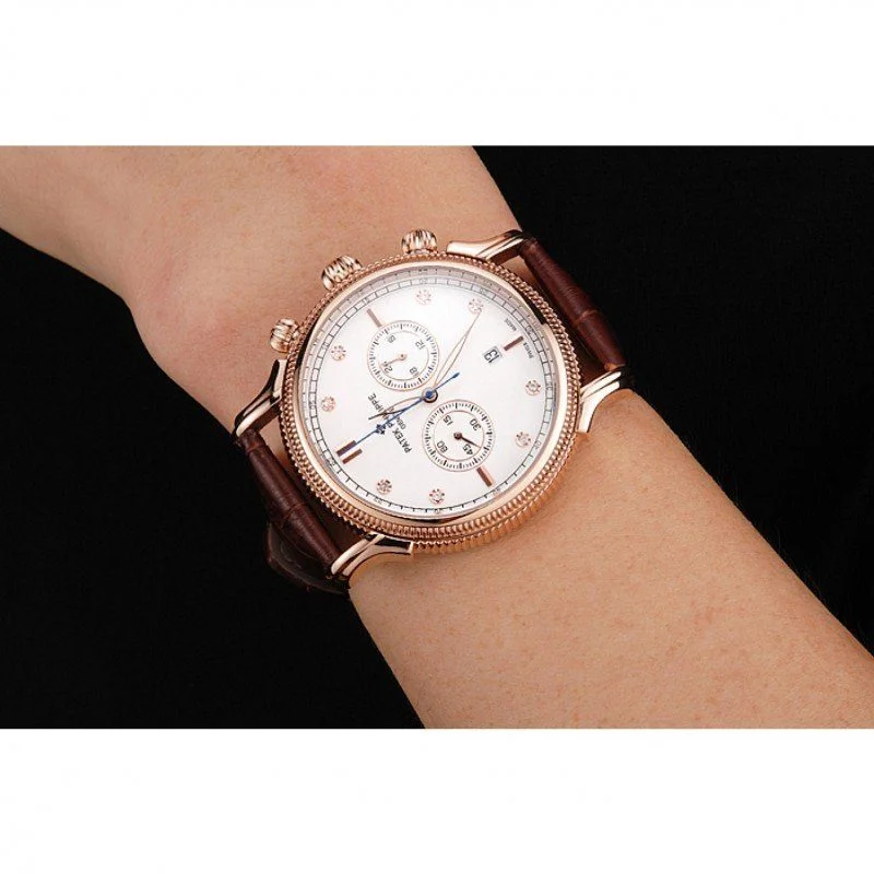 Chronograph White Dial With Diamonds 40 mm, Rose Gold Plated