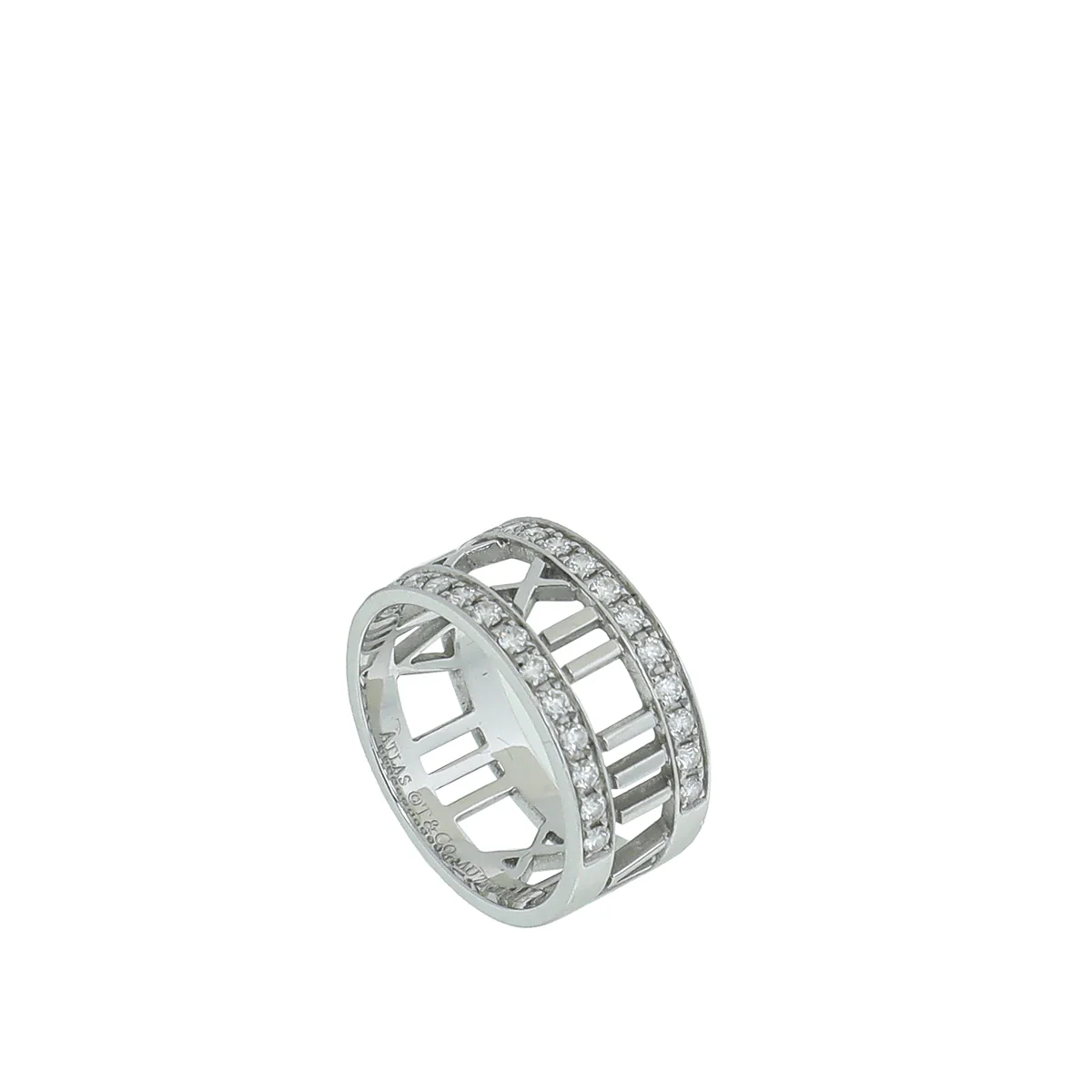 Tiffany & Co 18K White Gold Diamond Atlas Diamond Ring