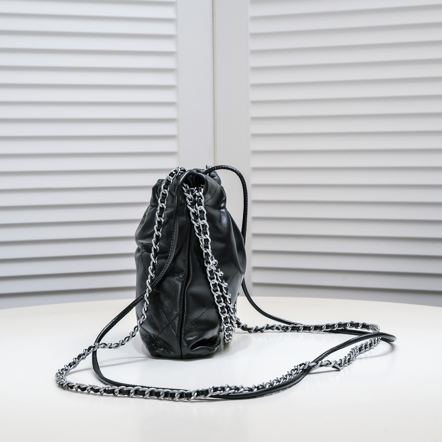 Chanel 22 Trash Bag Silver Hardware Mini Shoulder Bag Handbag