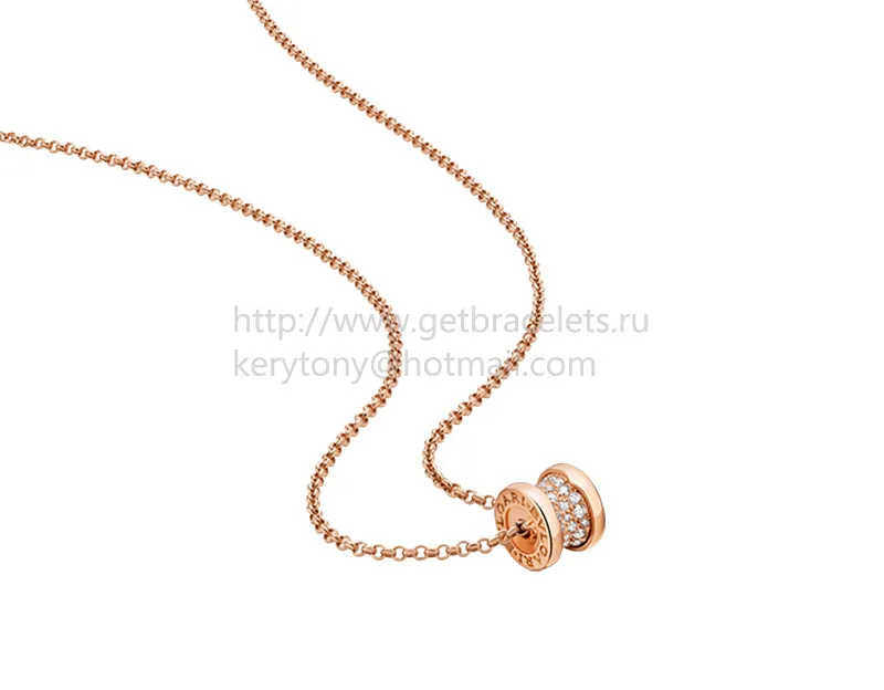 B.zero1 Rose Gold Necklace with Pave Diamonds