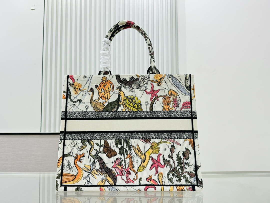 Dior Book Tote Embroider Large Shoulder Bag Handbag