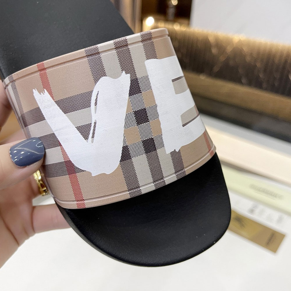 Burberry Check Printing Leisure And Comfort Shoes Sandal (Replica)