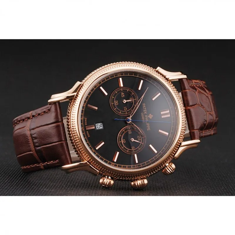 Chronograph Dial Black 40 mm, Rose Gold Plated